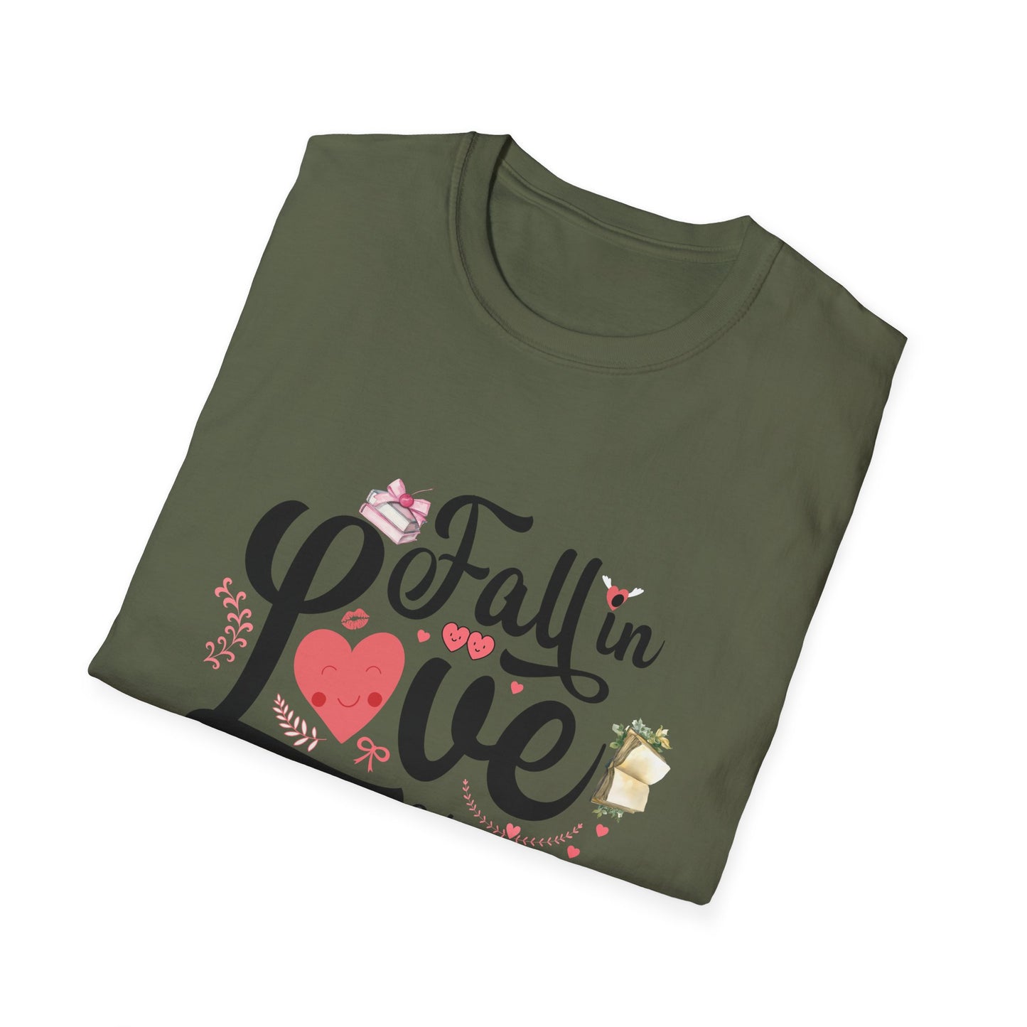 Fall in Love with Books Unisex Softstyle T-Shirt