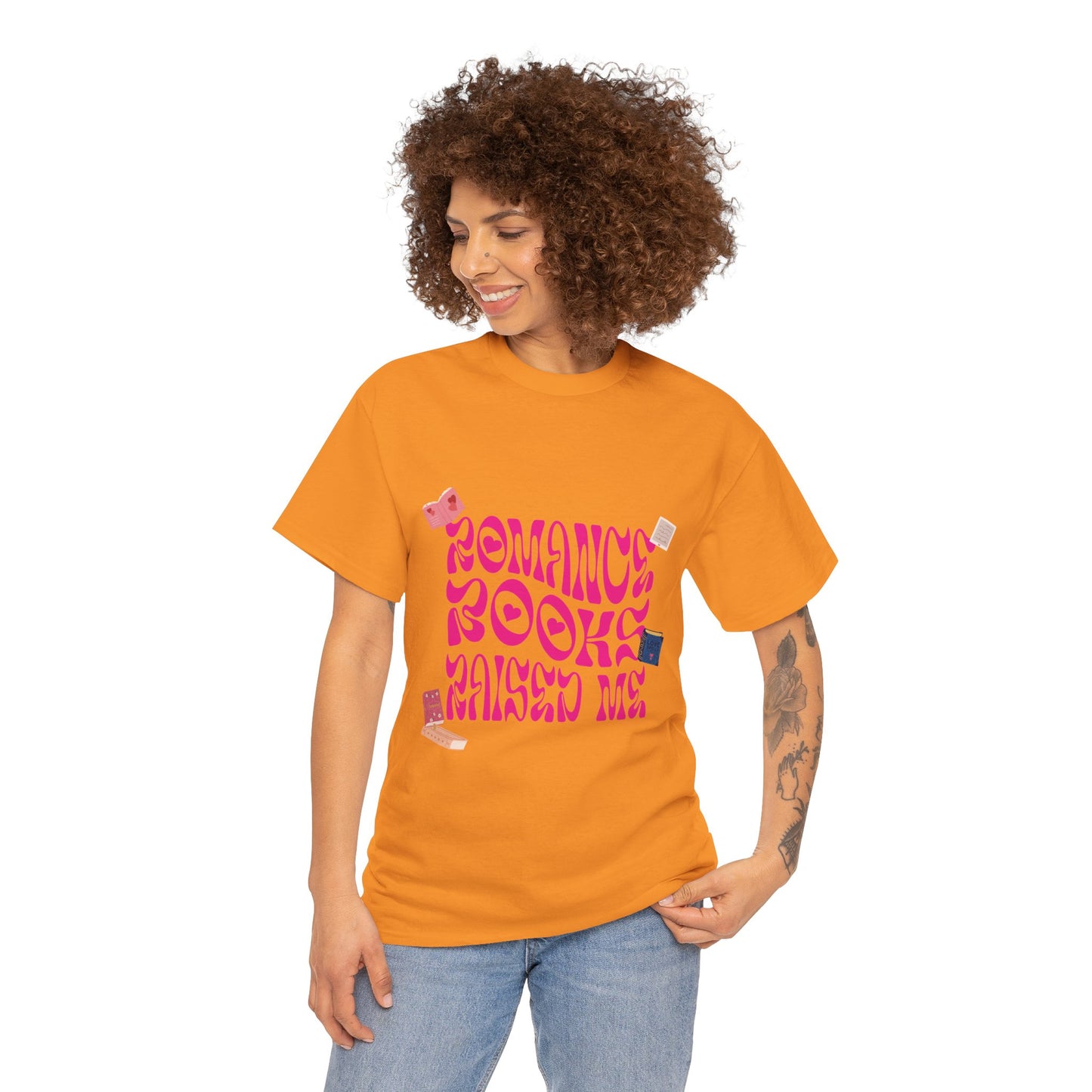 Romance Books Raised Me Unisex Heavy Cotton Tee - Perfect Gift for Book Lovers