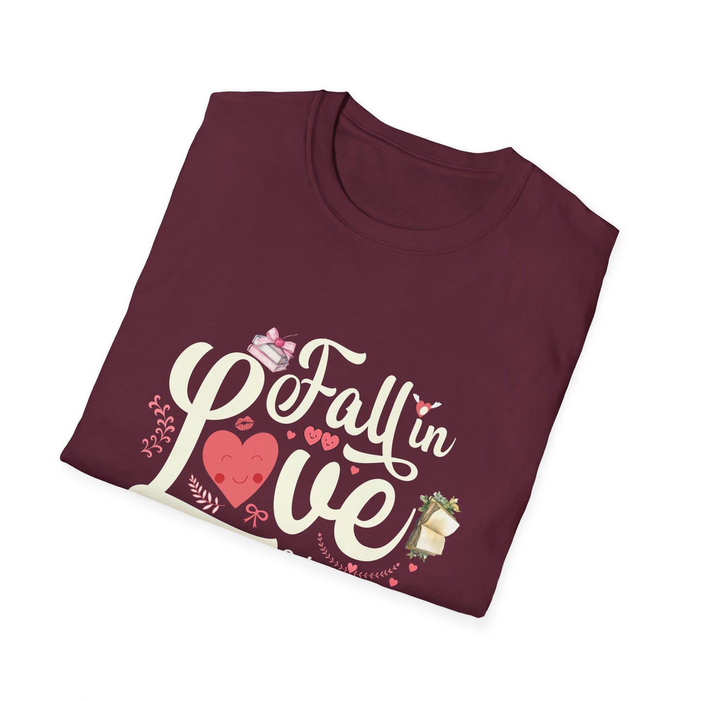 Fall in Love with Books Unisex Softstyle T-Shirt