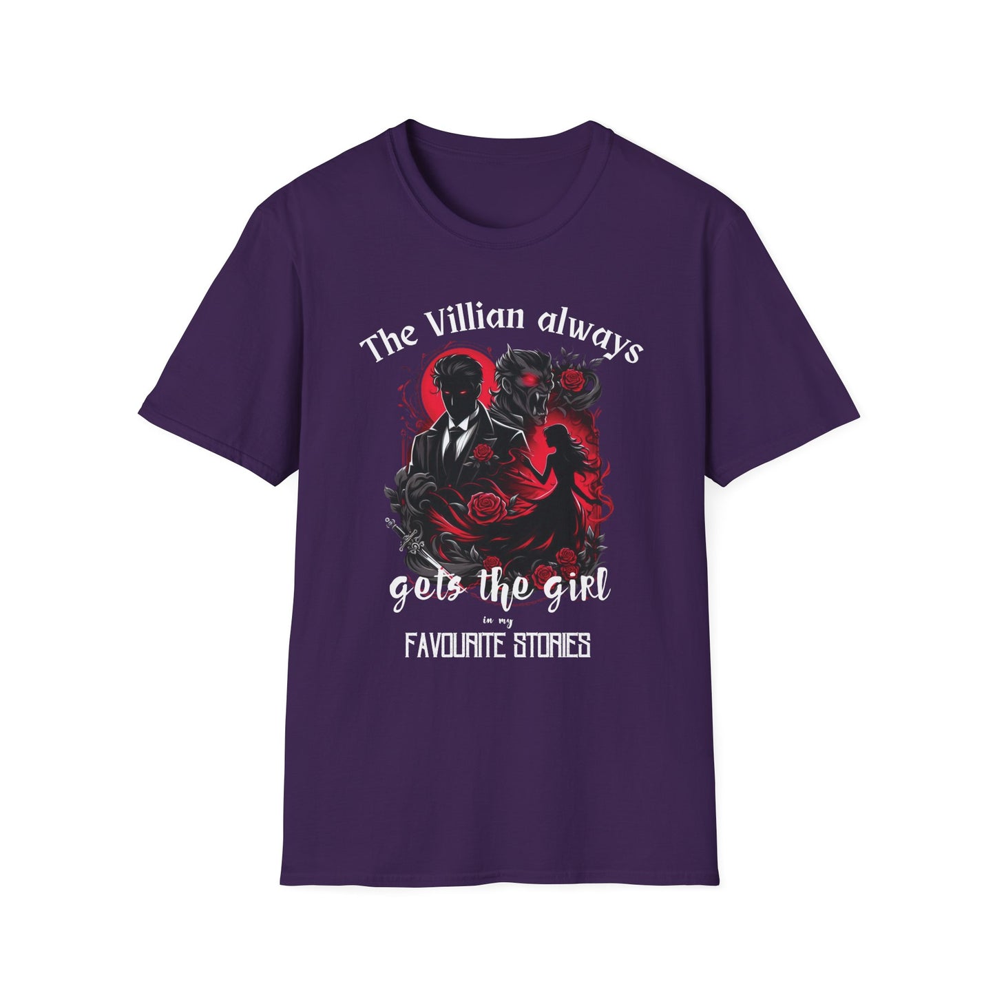 Men's & Women's Villain-Themed Softstyle T-Shirt - 'The Villain Always Gets The Girl'