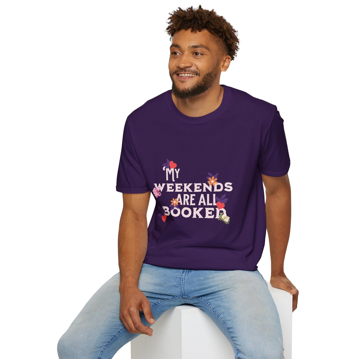 My Weekends Are All Booked Unisex Softstyle T-Shirt - Perfect for Book Lovers