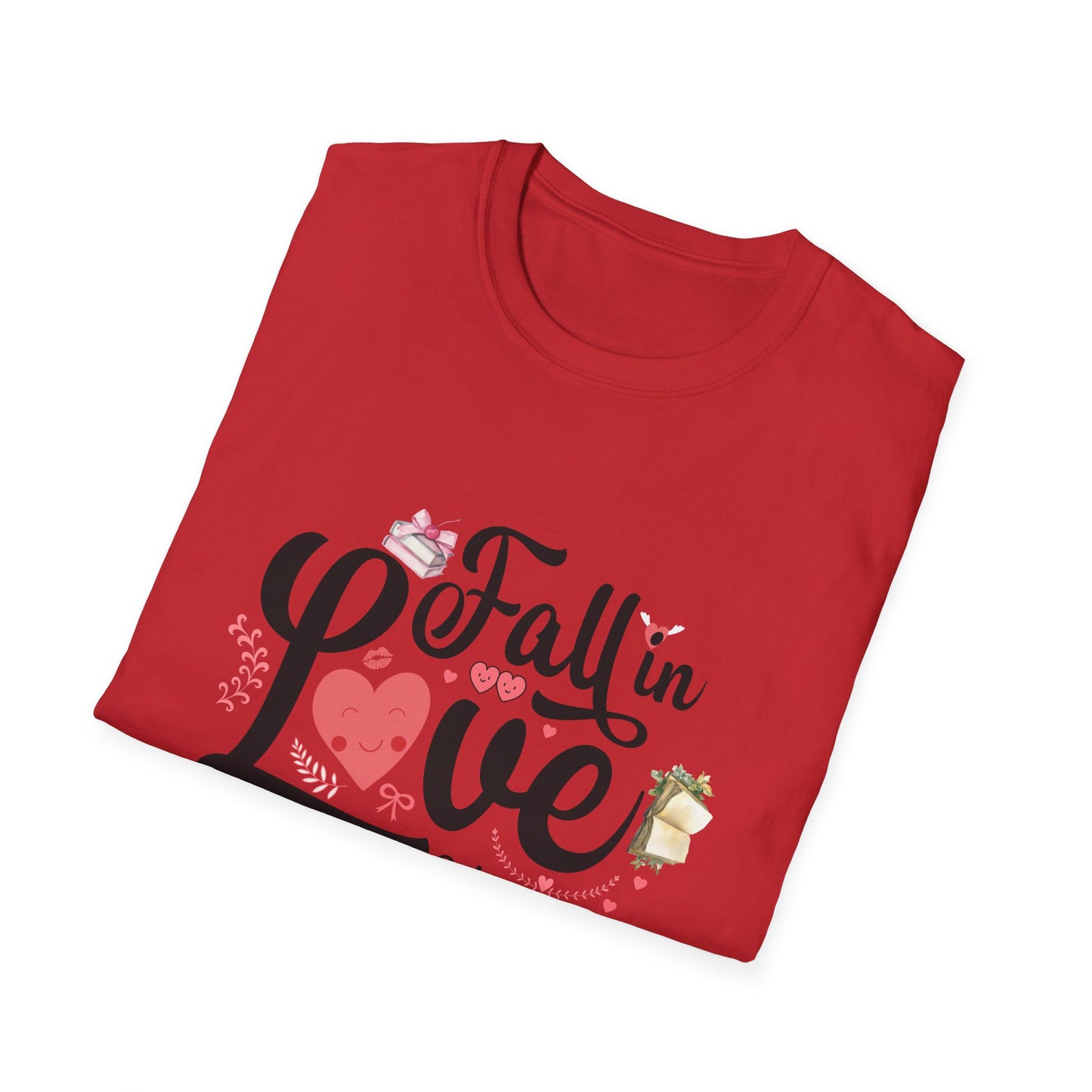 Fall in Love with Books Unisex Softstyle T-Shirt