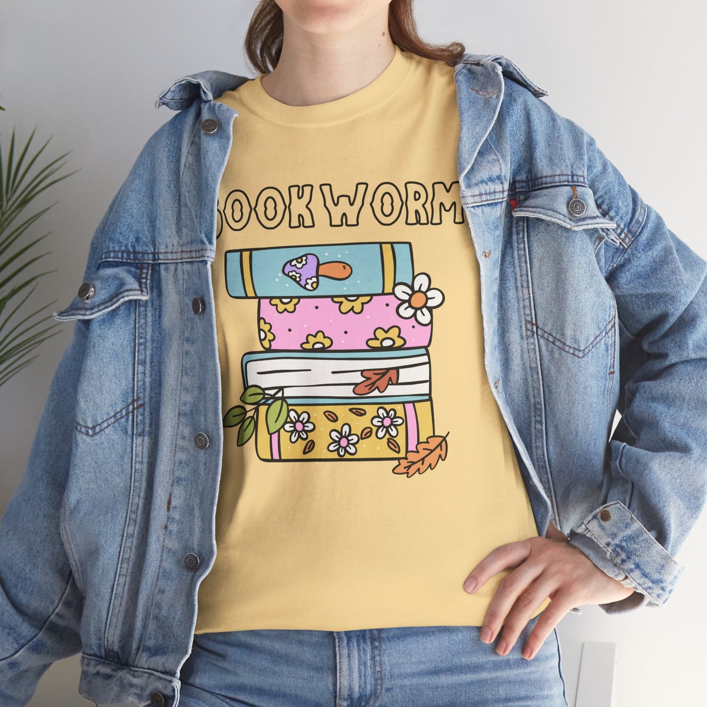Bookworm bookstack Unisex Heavy Cotton Tee