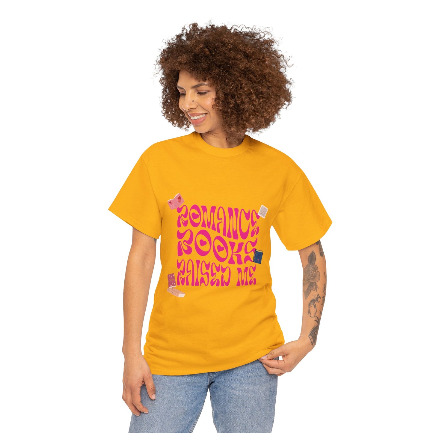 Romance Books Raised Me Unisex Heavy Cotton Tee - Perfect Gift for Book Lovers