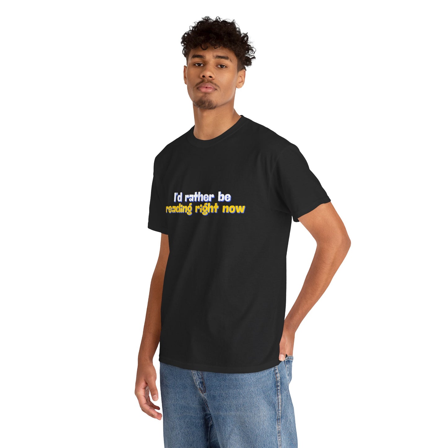 I'd Rather Be Reading Unisex Heavy Cotton Tee