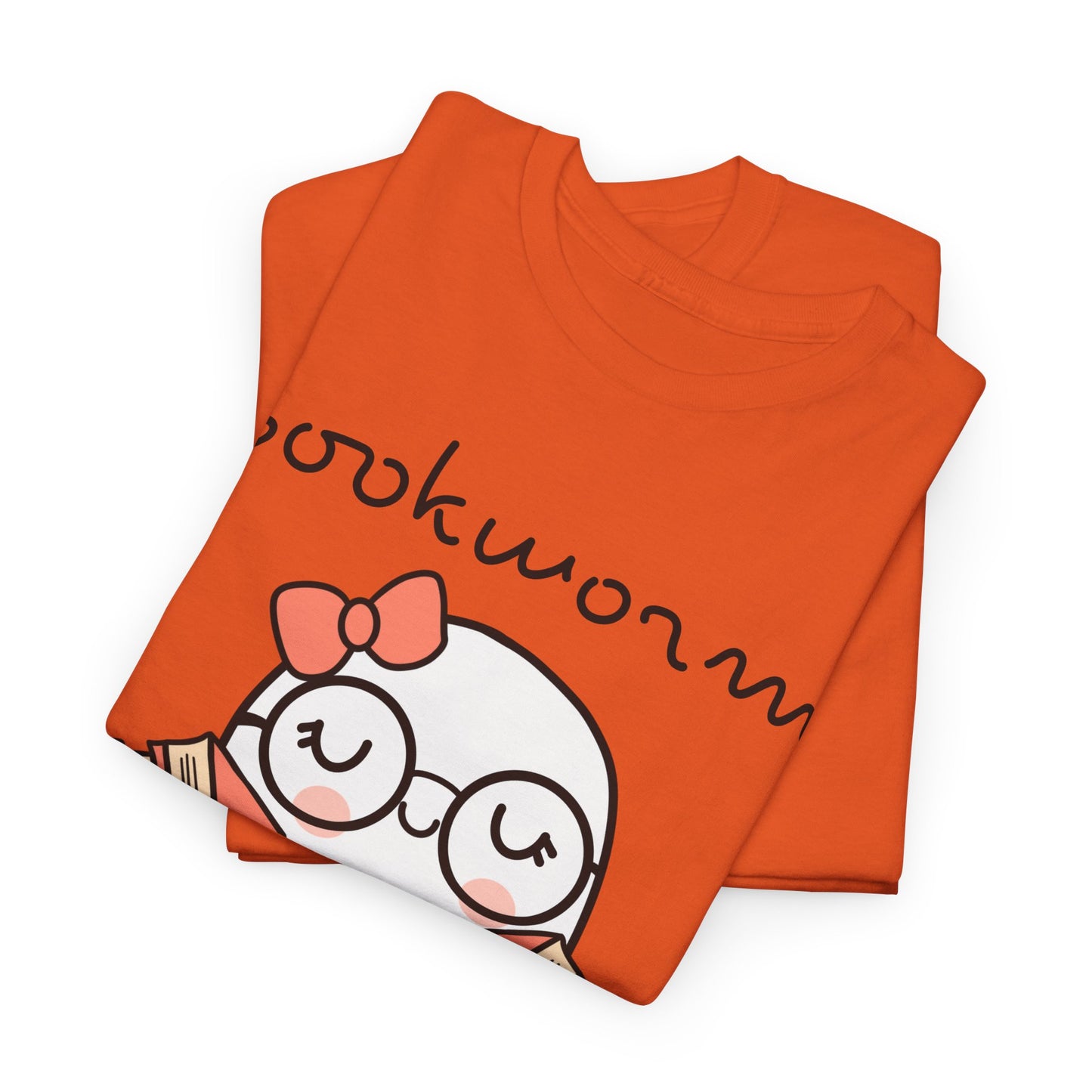 Cute Ghosty Bookwork Unisex Heavy Cotton Tee