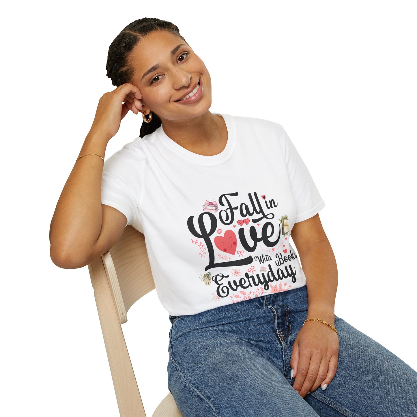 Fall in Love with Books Unisex Softstyle T-Shirt