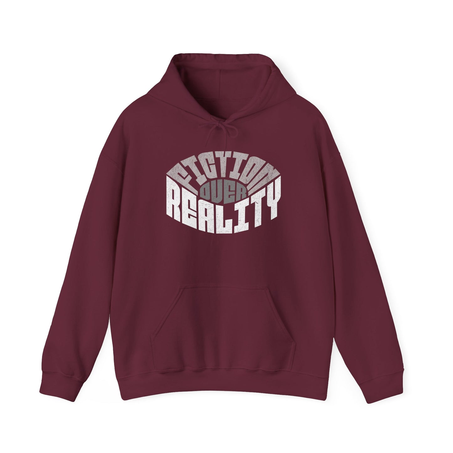 Fiction Over Reality Unisex Heavy Blend Hoodie - Cozy Graphic Sweatshirt for Dreamers