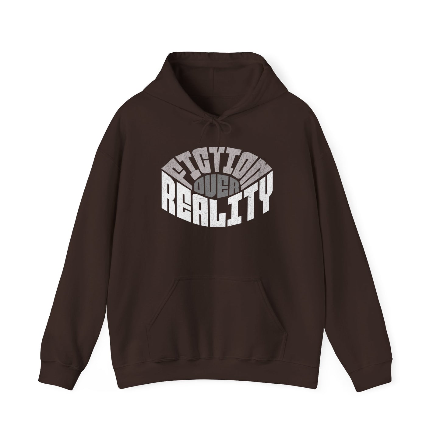 Fiction Over Reality Unisex Heavy Blend Hoodie - Cozy Graphic Sweatshirt for Dreamers