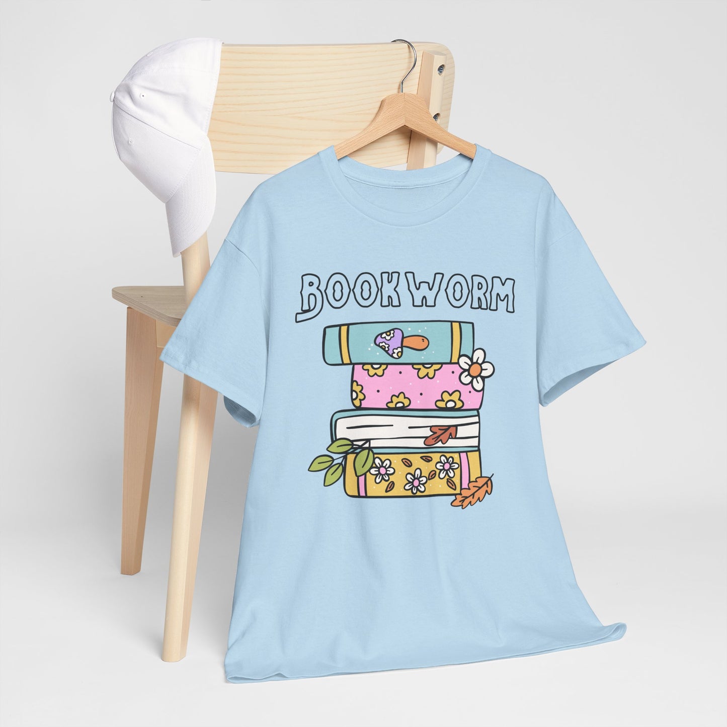 Bookworm bookstack Unisex Heavy Cotton Tee