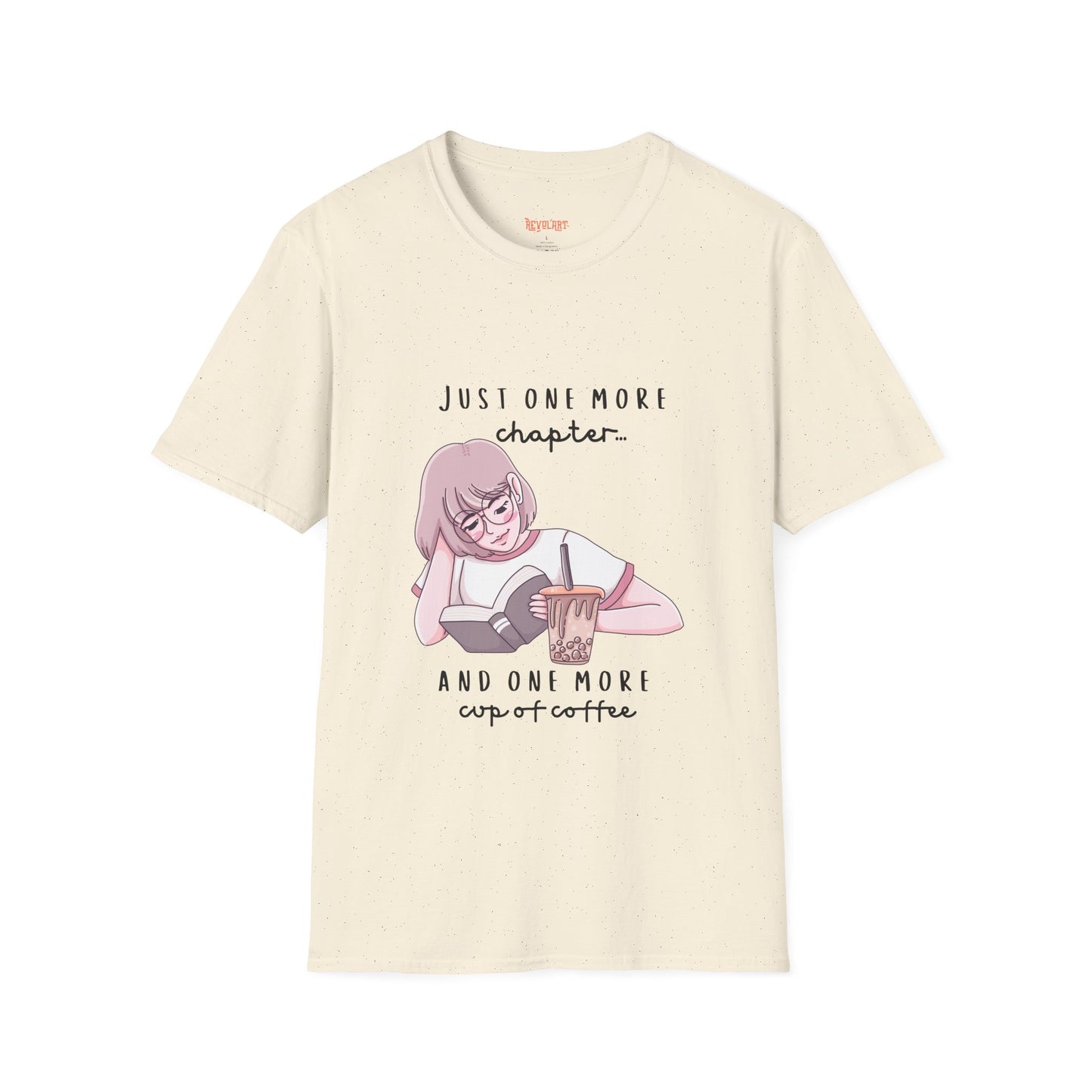 Book Lover's Unisex Softstyle T-Shirt - "Just One More Chapter" Design