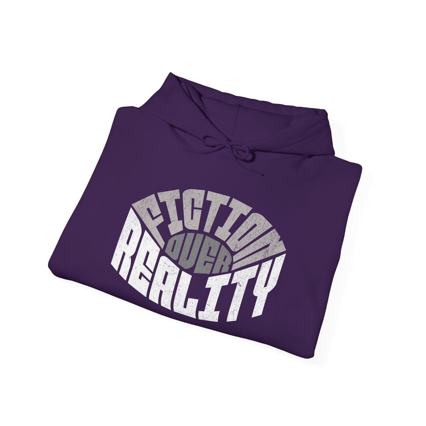 Fiction Over Reality Unisex Heavy Blend Hoodie - Cozy Graphic Sweatshirt for Dreamers