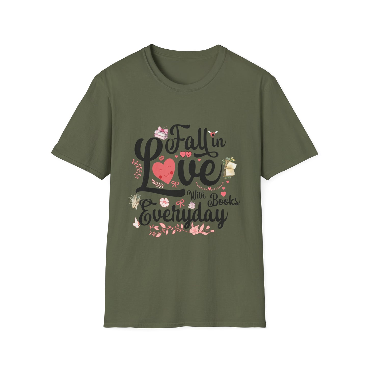 Fall in Love with Books Unisex Softstyle T-Shirt