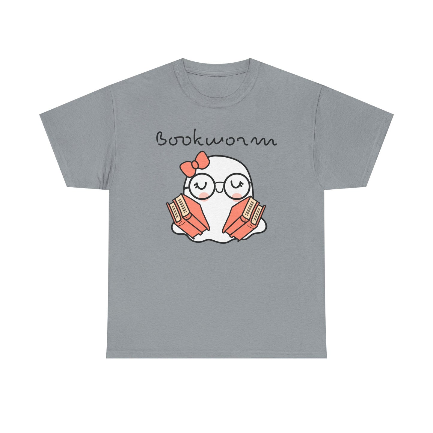 Cute Ghosty Bookwork Unisex Heavy Cotton Tee