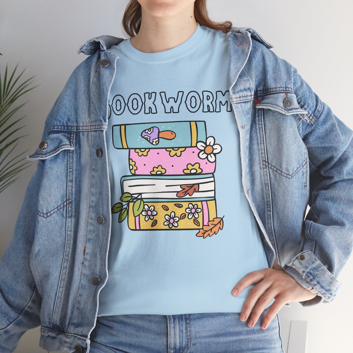 Bookworm bookstack Unisex Heavy Cotton Tee
