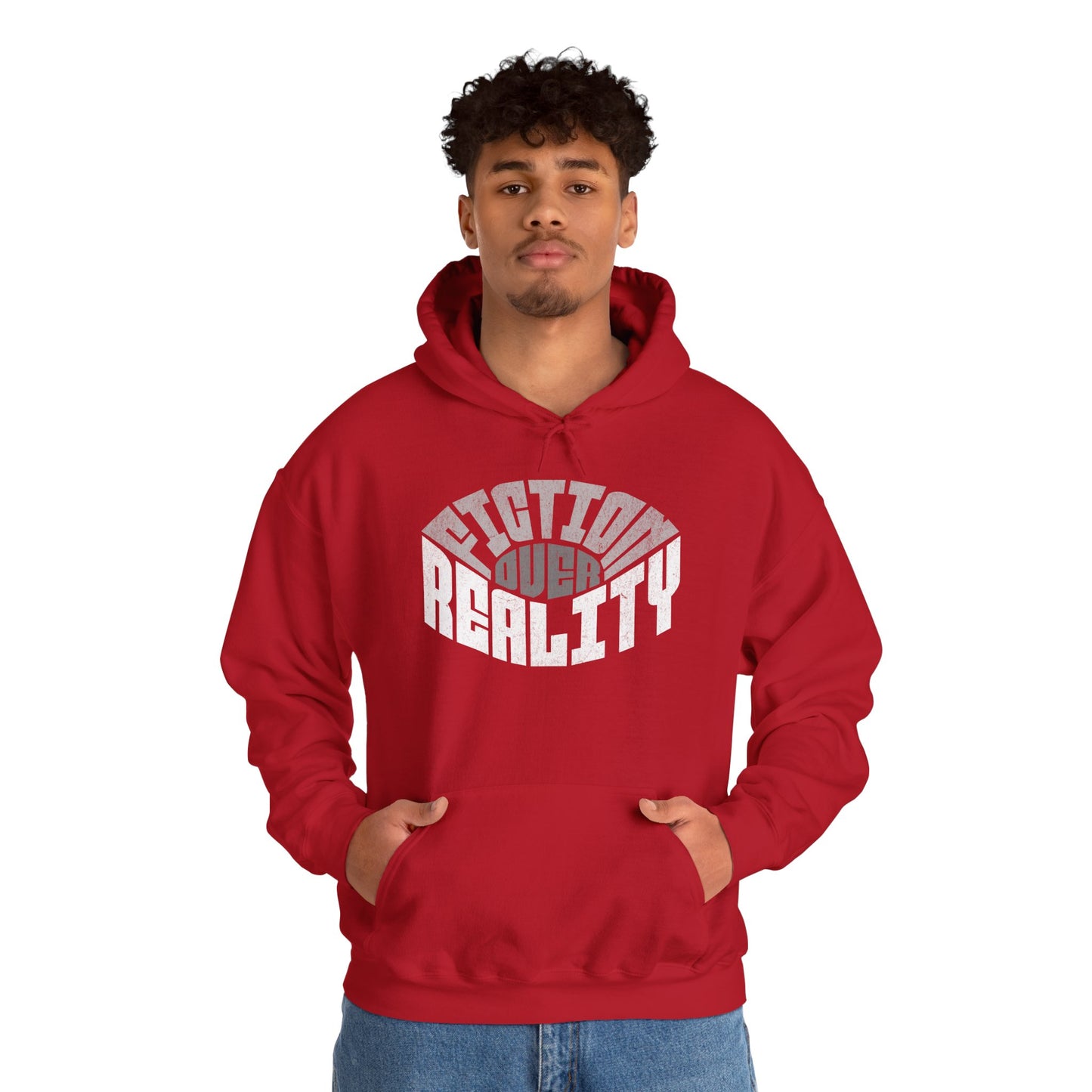 Fiction Over Reality Unisex Heavy Blend Hoodie - Cozy Graphic Sweatshirt for Dreamers