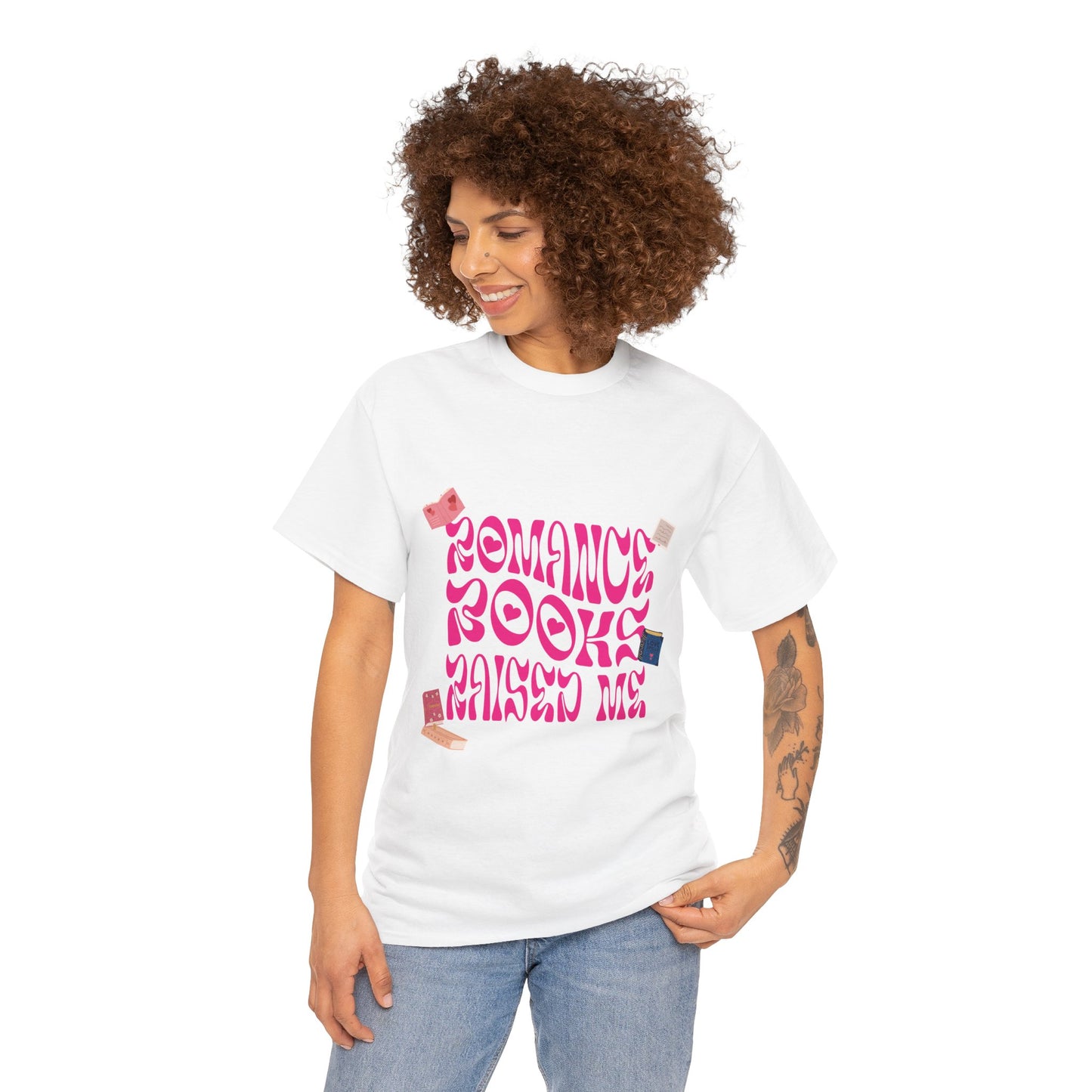 Romance Books Raised Me Unisex Heavy Cotton Tee - Perfect Gift for Book Lovers