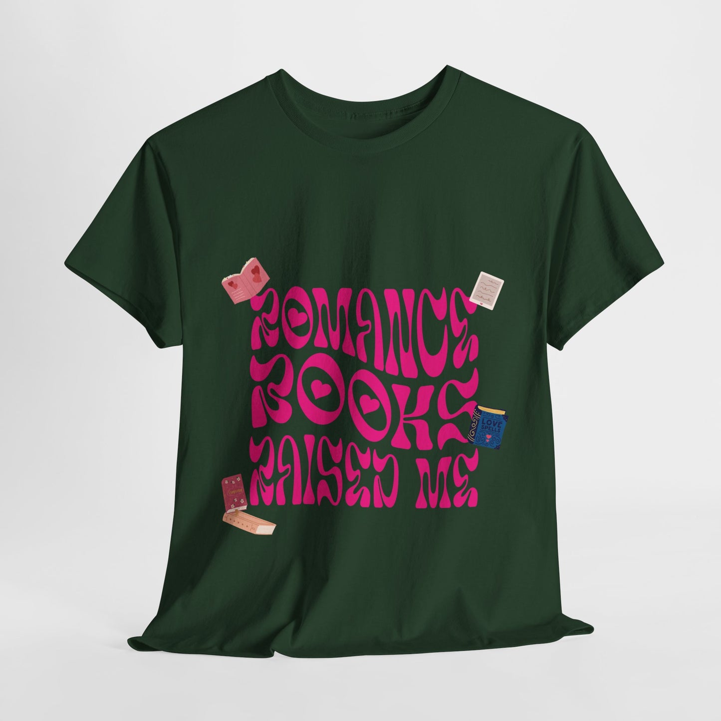 Romance Books Raised Me Unisex Heavy Cotton Tee - Perfect Gift for Book Lovers