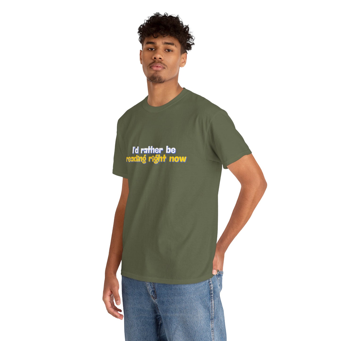 I'd Rather Be Reading Unisex Heavy Cotton Tee