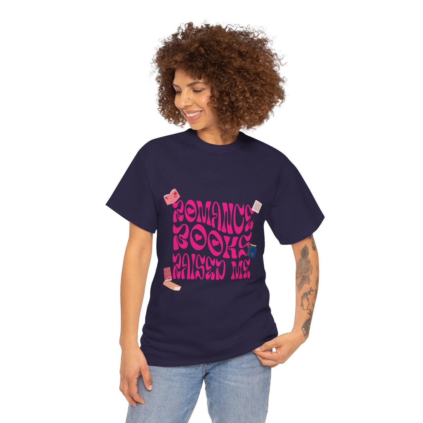 Romance Books Raised Me Unisex Heavy Cotton Tee - Perfect Gift for Book Lovers