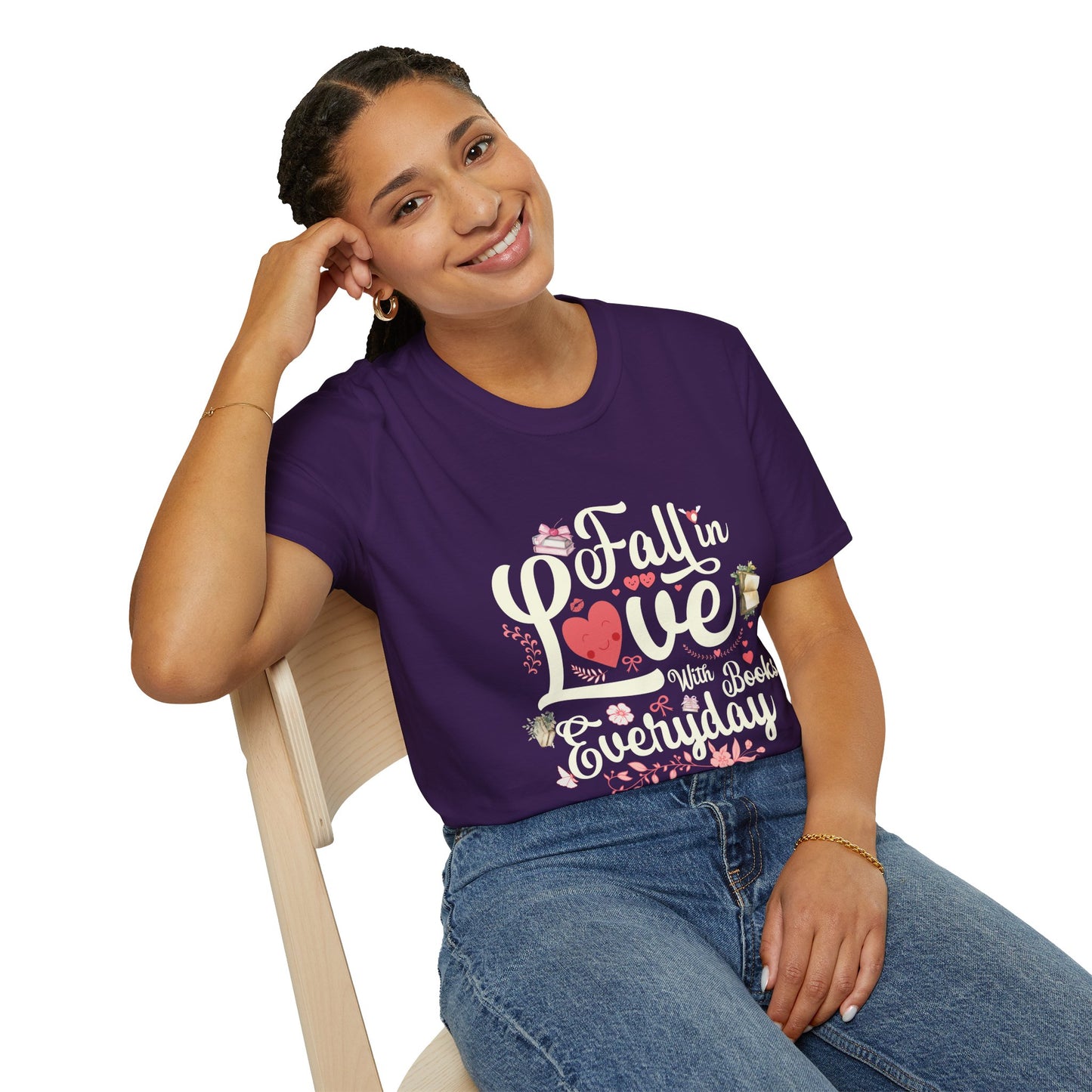 Fall in Love with Books Unisex Softstyle T-Shirt