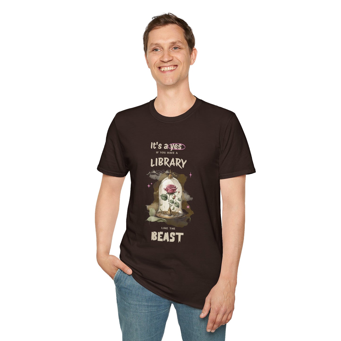 Library Beast Unisex Softstyle T-Shirt - Perfect for Book Lovers