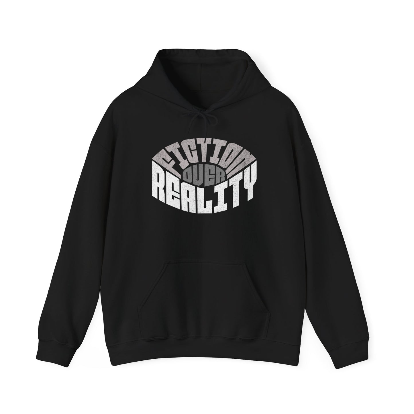 Fiction Over Reality Unisex Heavy Blend Hoodie - Cozy Graphic Sweatshirt for Dreamers