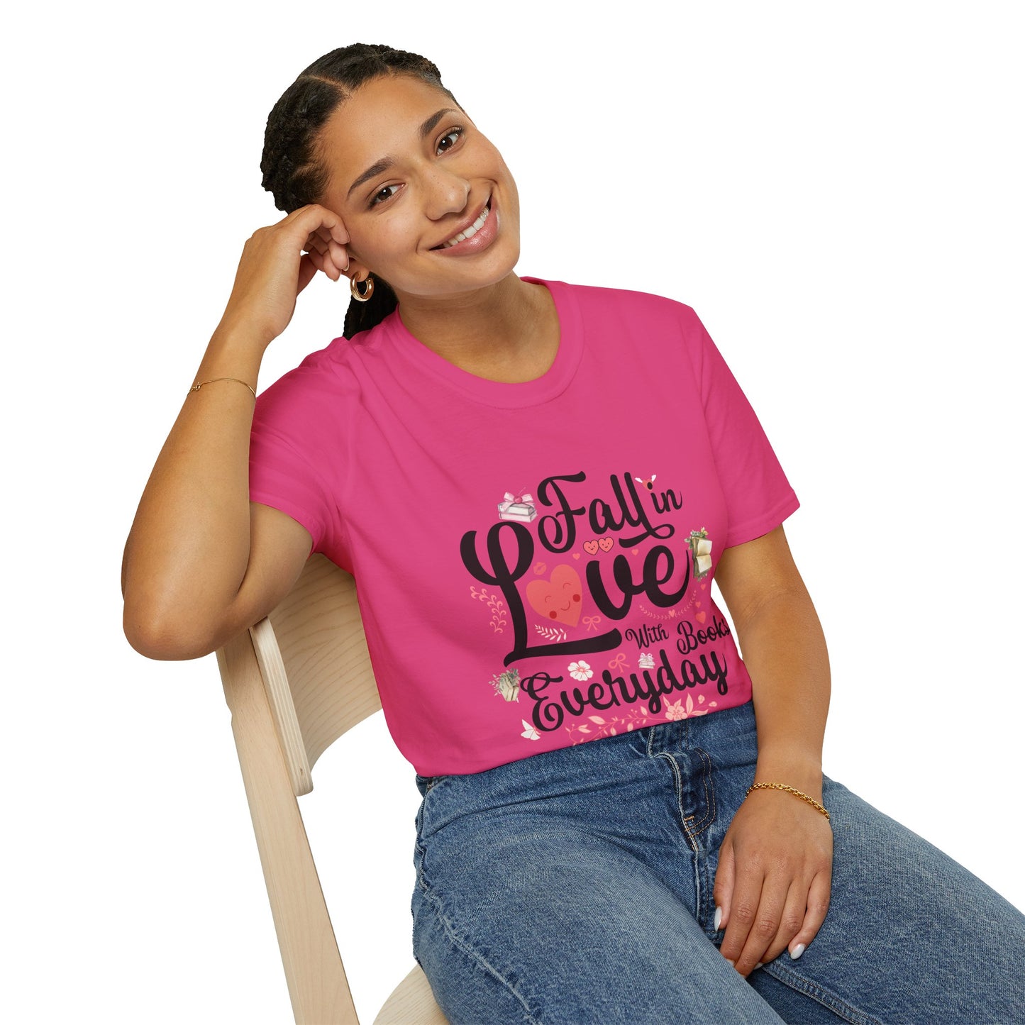 Fall in Love with Books Unisex Softstyle T-Shirt