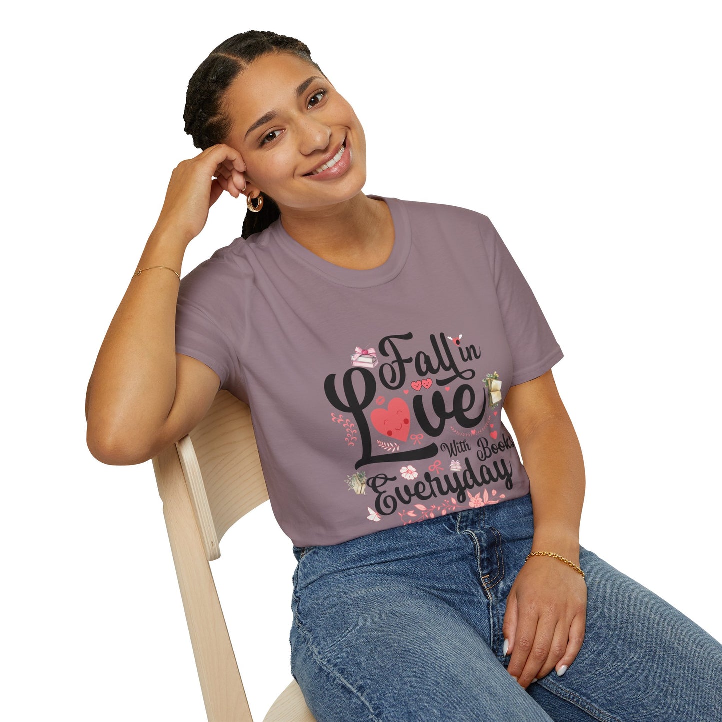 Fall in Love with Books Unisex Softstyle T-Shirt