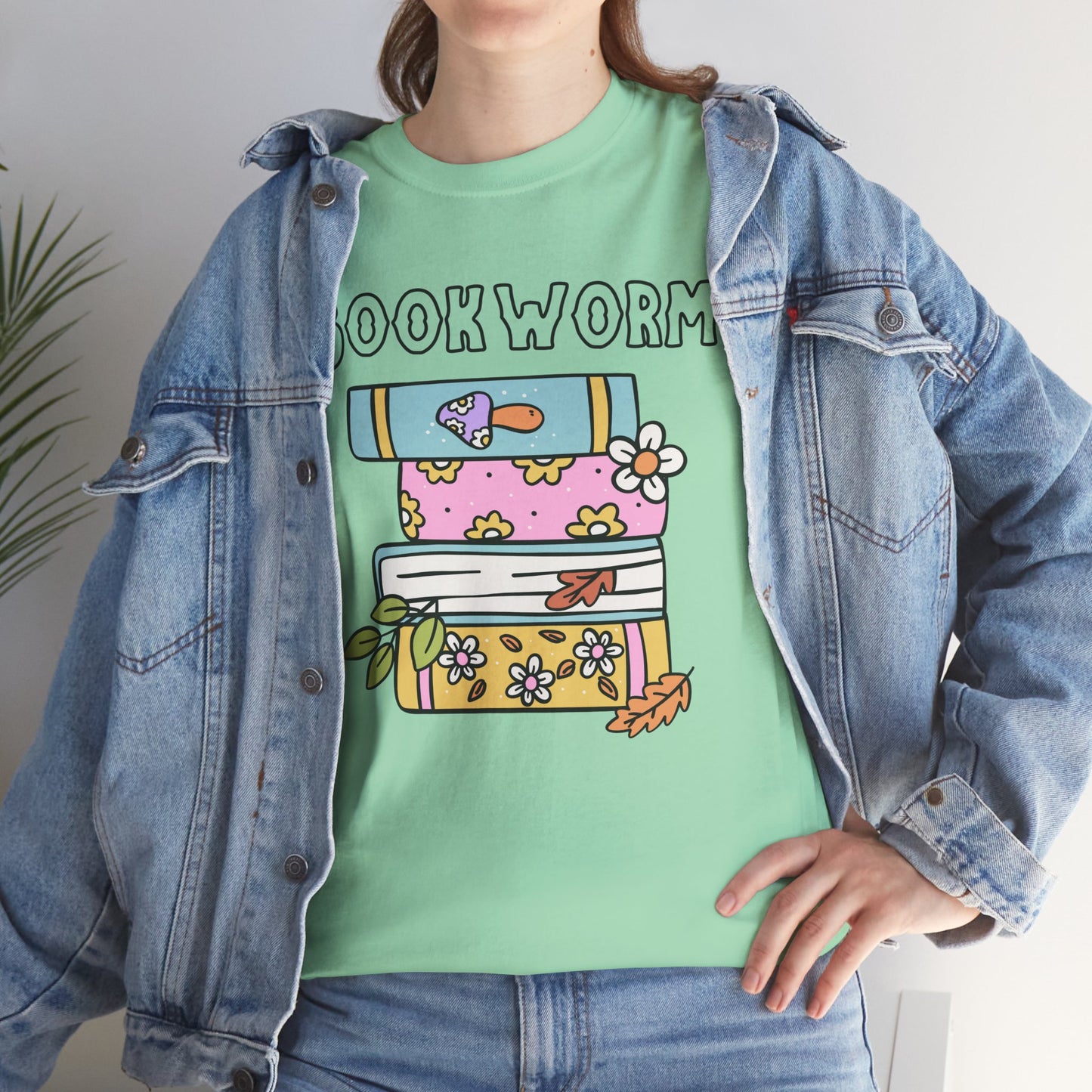 Bookworm bookstack Unisex Heavy Cotton Tee