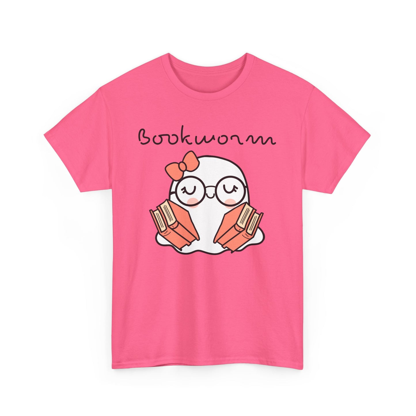 Cute Ghosty Bookwork Unisex Heavy Cotton Tee