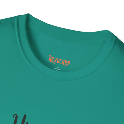 Cute HUGSY Graphic Unisex Softstyle T-Shirt, Holiday Gift, Casual Wear, Cute T-Shirt, Fun Apparel, Christmas Shirt for Friends Lovers