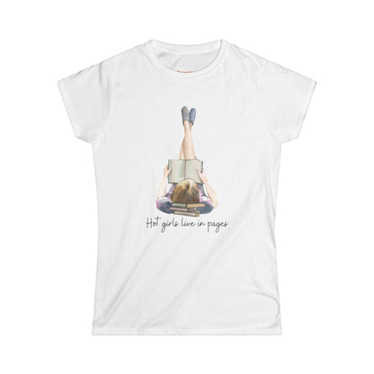 Hot girls Women's Softstyle Tee for Book Lovers