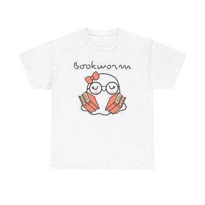 Cute Ghosty Bookwork Unisex Heavy Cotton Tee