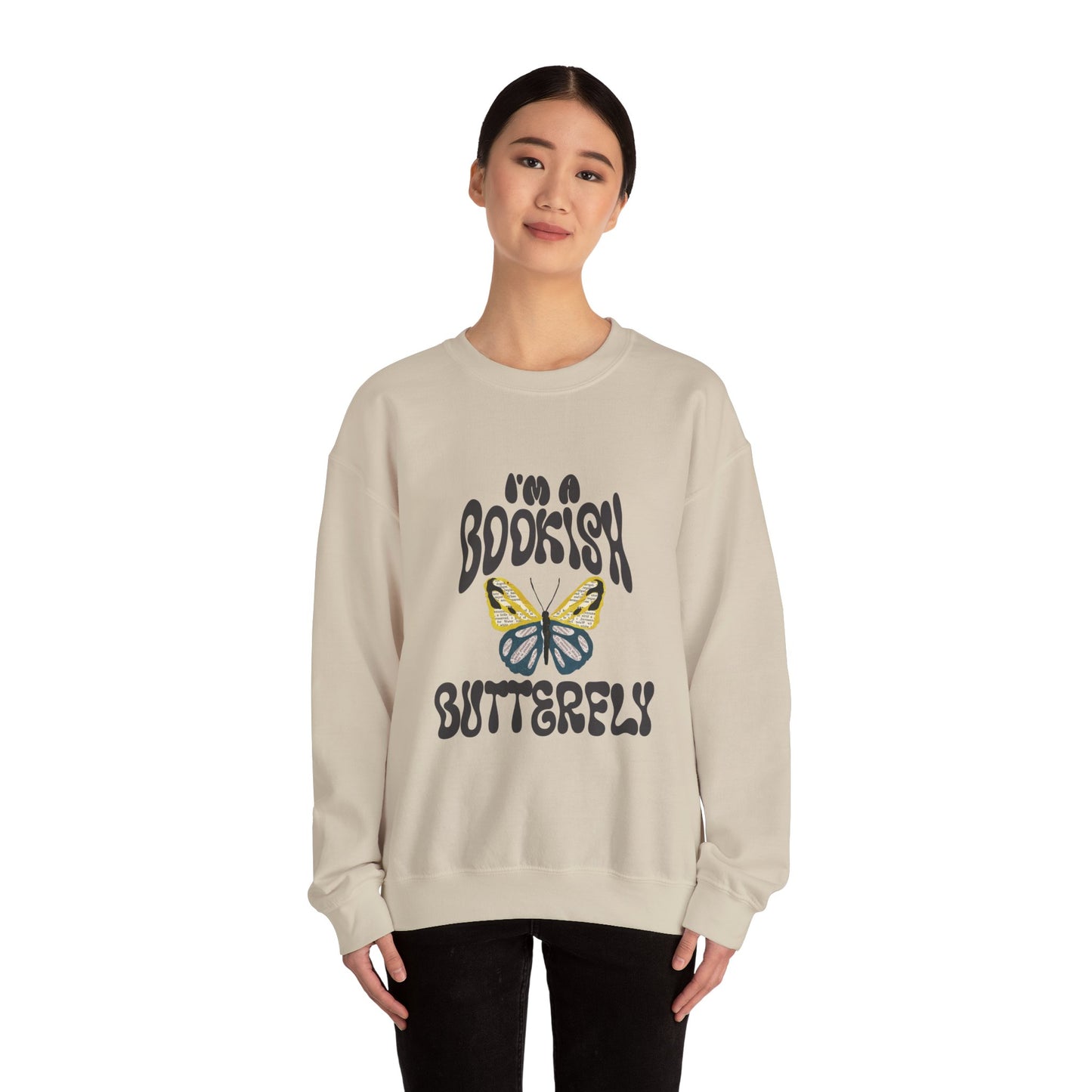 I'm a Bookish Butterfly Crewneck Sweatshirt - Cozy Literary Gift for Book Lovers