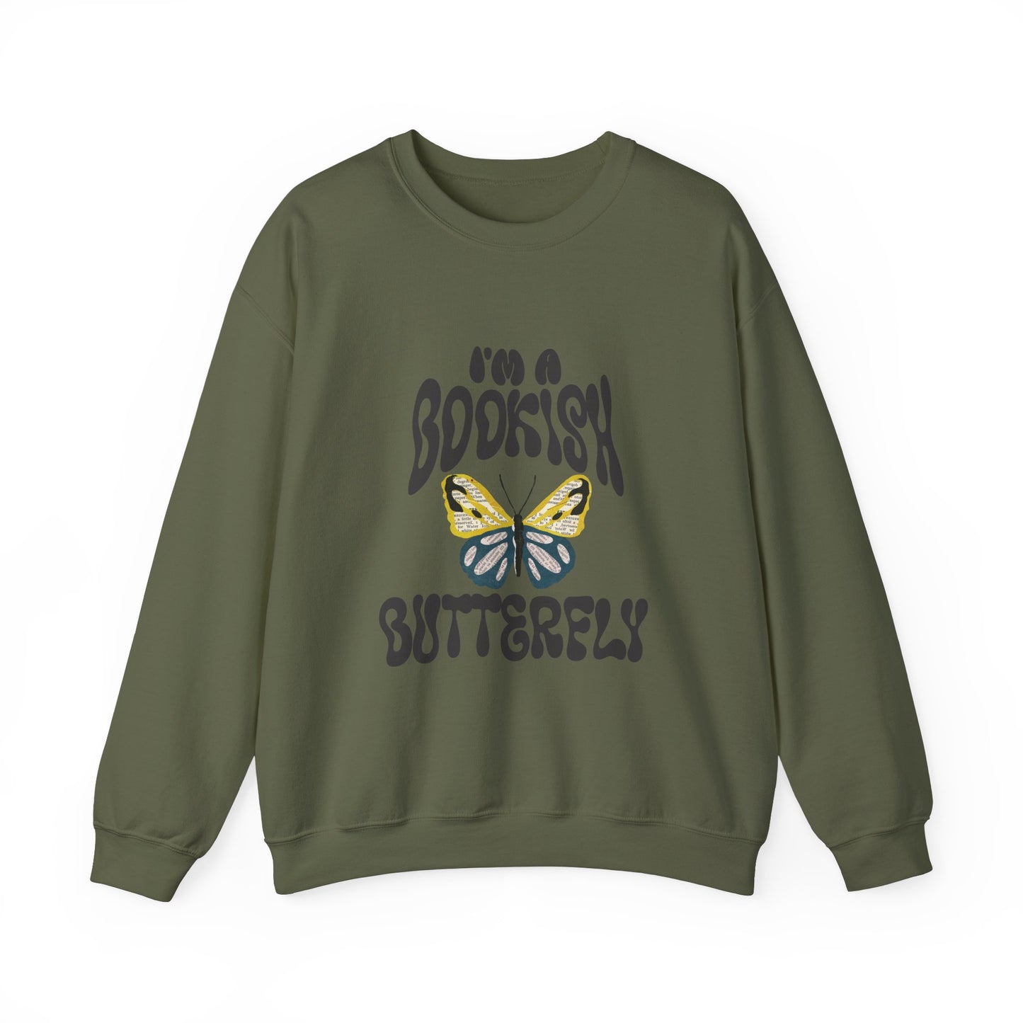 I'm a Bookish Butterfly Crewneck Sweatshirt - Cozy Literary Gift for Book Lovers