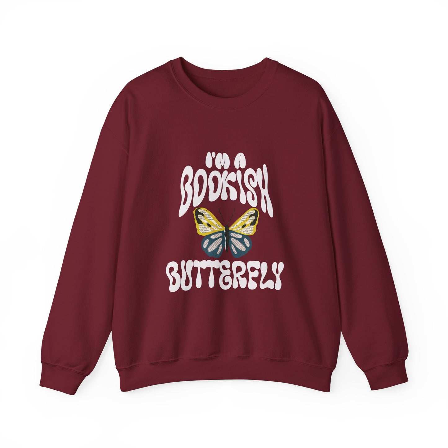 I'm a Bookish Butterfly Crewneck Sweatshirt - Cozy Literary Gift for Book Lovers