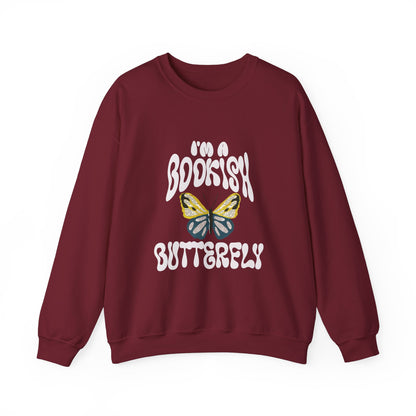 I'm a Bookish Butterfly Crewneck Sweatshirt - Cozy Literary Gift for Book Lovers