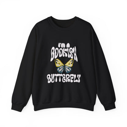 I'm a Bookish Butterfly Crewneck Sweatshirt - Cozy Literary Gift for Book Lovers