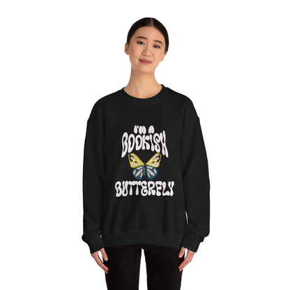 I'm a Bookish Butterfly Crewneck Sweatshirt - Cozy Literary Gift for Book Lovers