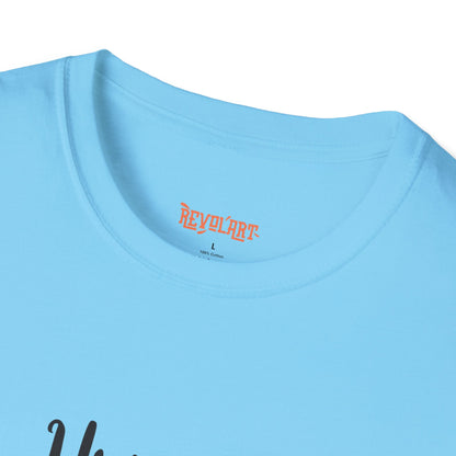 Cute HUGSY Graphic Unisex Softstyle T-Shirt, Holiday Gift, Casual Wear, Cute T-Shirt, Fun Apparel, Christmas Shirt for Friends Lovers