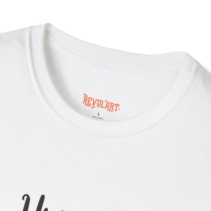 Cute HUGSY Graphic Unisex Softstyle T-Shirt, Holiday Gift, Casual Wear, Cute T-Shirt, Fun Apparel, Christmas Shirt for Friends Lovers