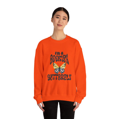 I'm a Bookish Butterfly Crewneck Sweatshirt - Cozy Literary Gift for Book Lovers