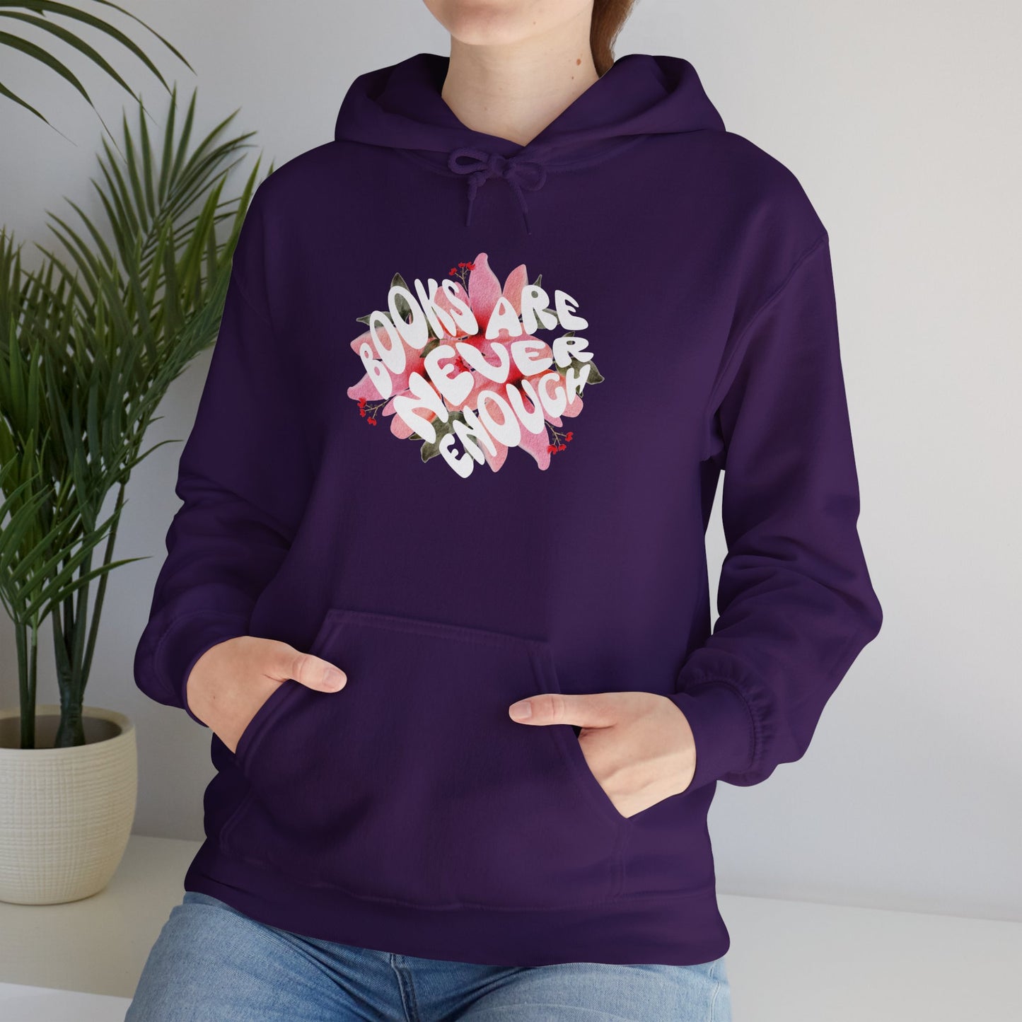 Books Are Never Enough Unisex Heavy Blend™ Hoodie for Book lovers