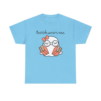 Cute Ghosty Bookwork Unisex Heavy Cotton Tee