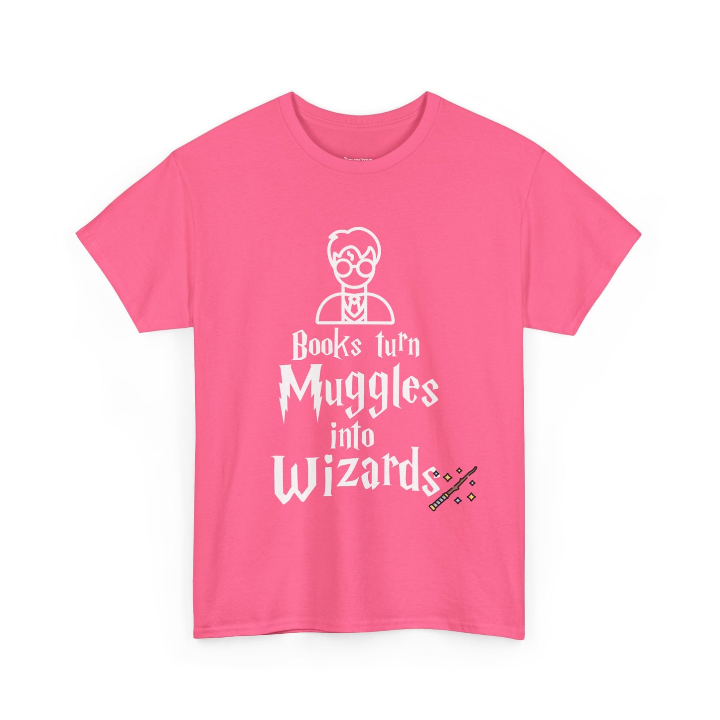 Books Turn Muggles into Wizards Unisex Heavy Cotton Tee