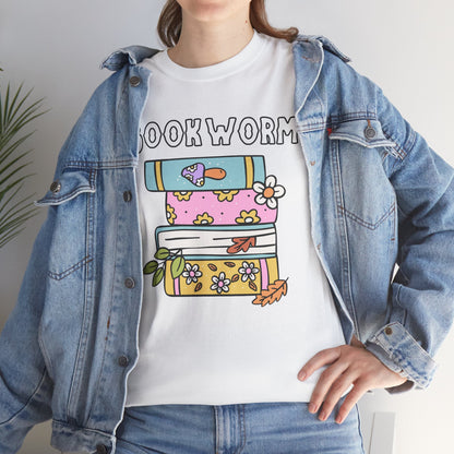 Bookworm bookstack Unisex Heavy Cotton Tee