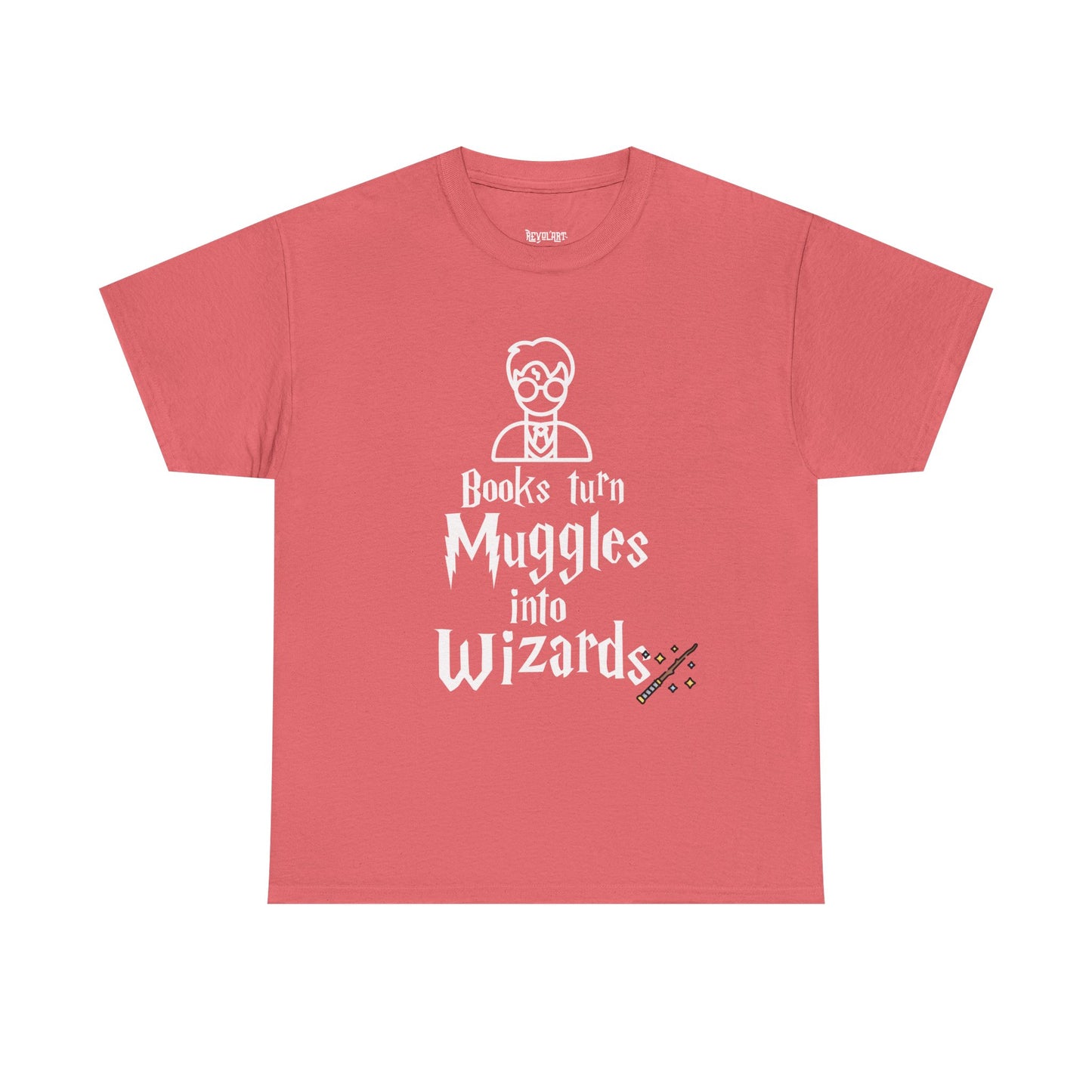 Books Turn Muggles into Wizards Unisex Heavy Cotton Tee