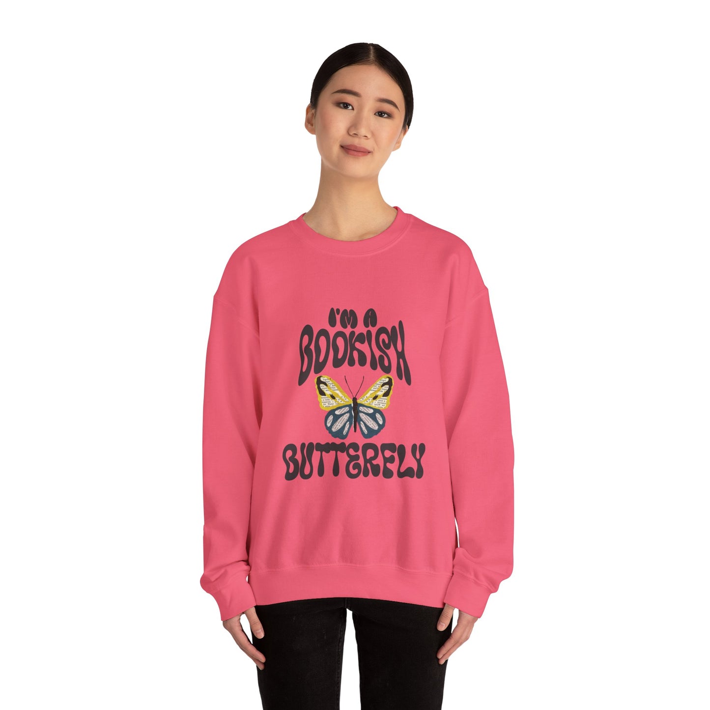 I'm a Bookish Butterfly Crewneck Sweatshirt - Cozy Literary Gift for Book Lovers