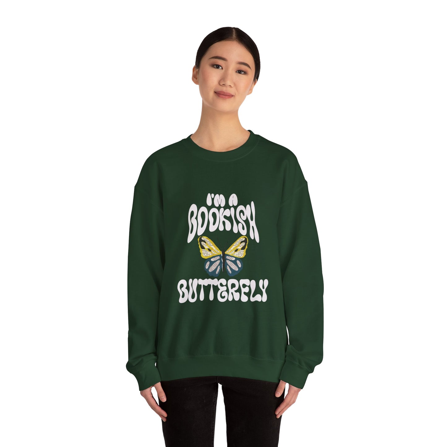 I'm a Bookish Butterfly Crewneck Sweatshirt - Cozy Literary Gift for Book Lovers